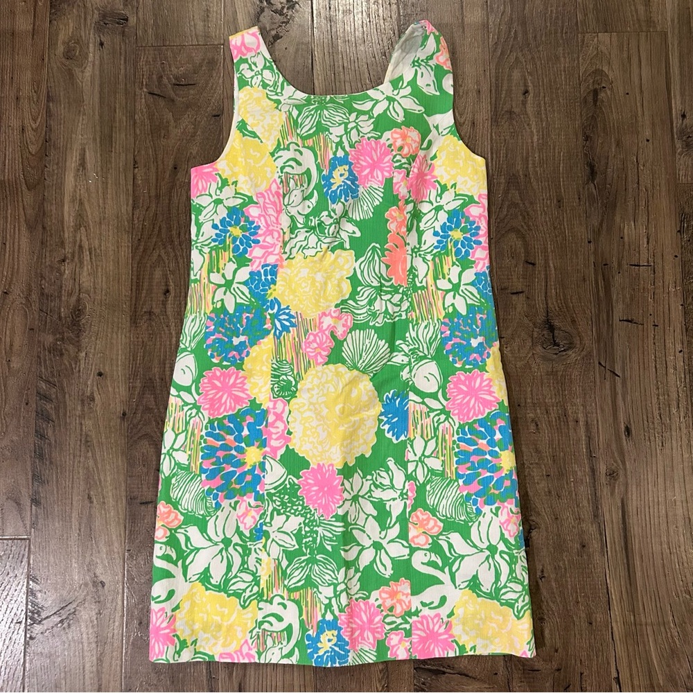 Lilly Pulitzer Cathy Shift Dress - Multi Hibiscus Stroll - Size 2